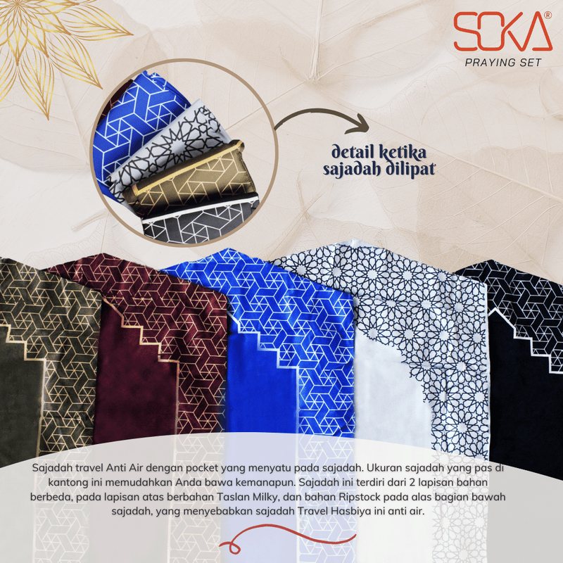 SOKA - Sajadah Travel Pocket Hasbiya | Sajadah Umroh Haji | Sajadah Souvenir - Fashion Muslim