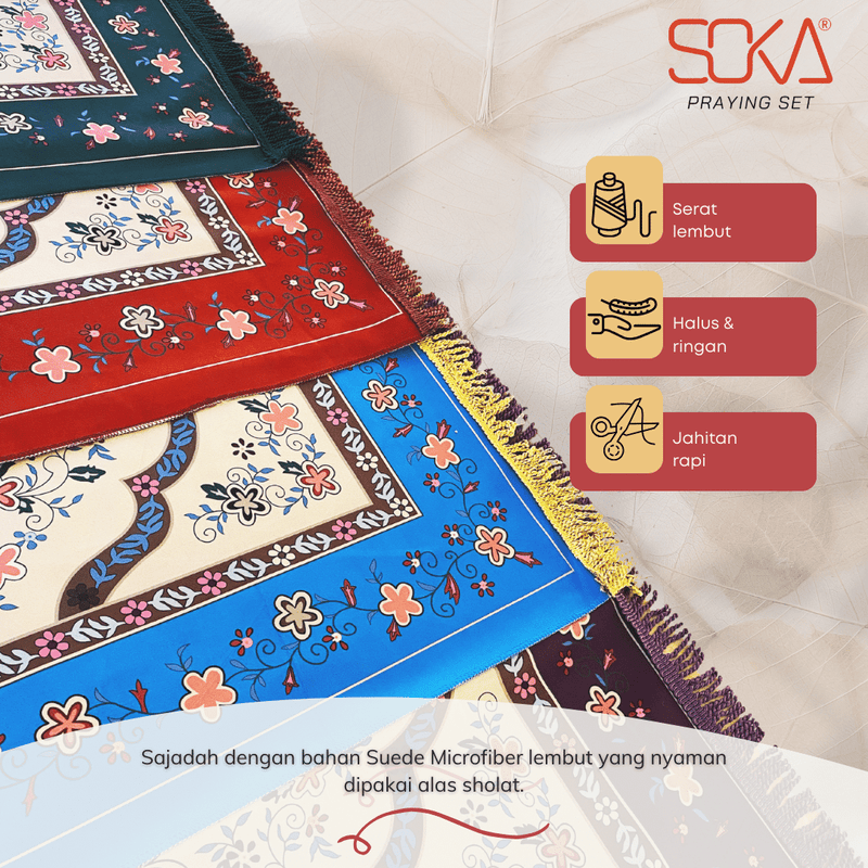 SOKA - Sajadah Suede Motif Bahan halus - Fashion Muslim