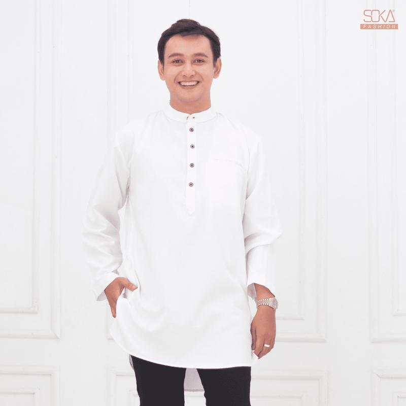 Koko Kurta Dewasa Arkan | Baju Koko Kurta Lengan Panjang White– Fashion Muslim Pria