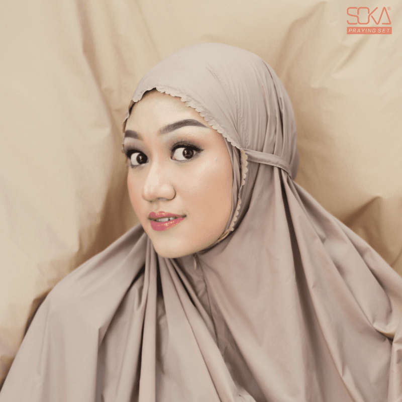 Mukena Dewasa Polos Shana Mocca Laser Cut Bahan Premium - Fashion Muslim