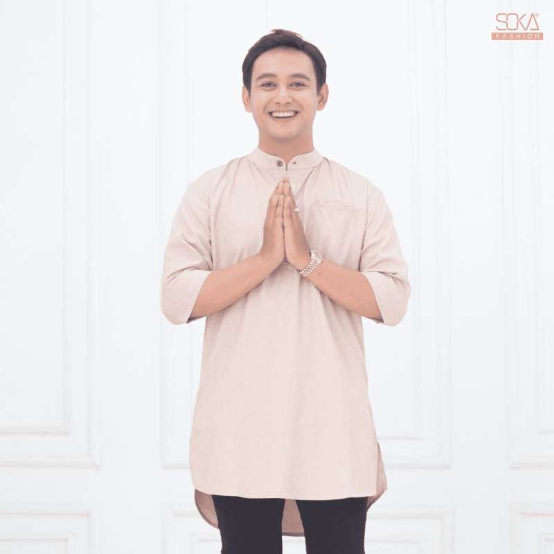 Koko Kurta Dewasa Aryan | Baju Koko Kurta Lengan 7/8 Cream – Fashion Muslim Pria