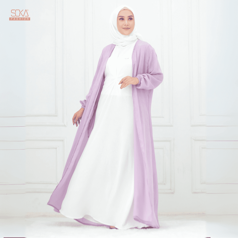 SOKA - Gamis Long Dress Zyana Lilac - Fashion Muslim