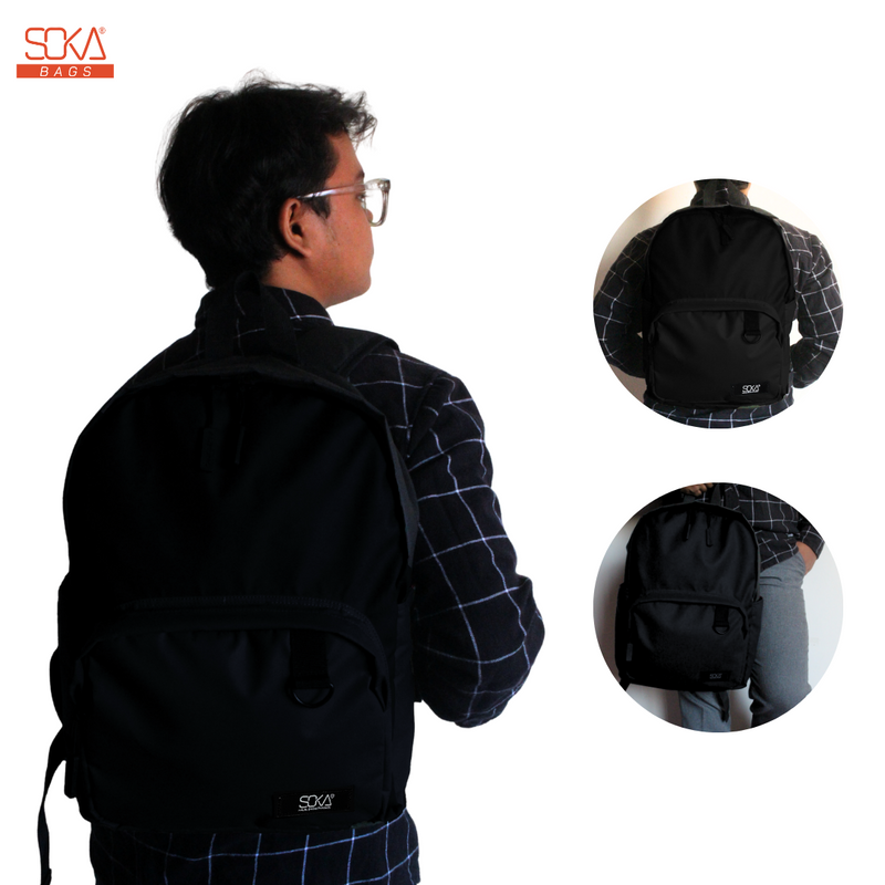 SOKA – Tas Ransel Pria | Backpack Acitya Black - Bahan Waterproof