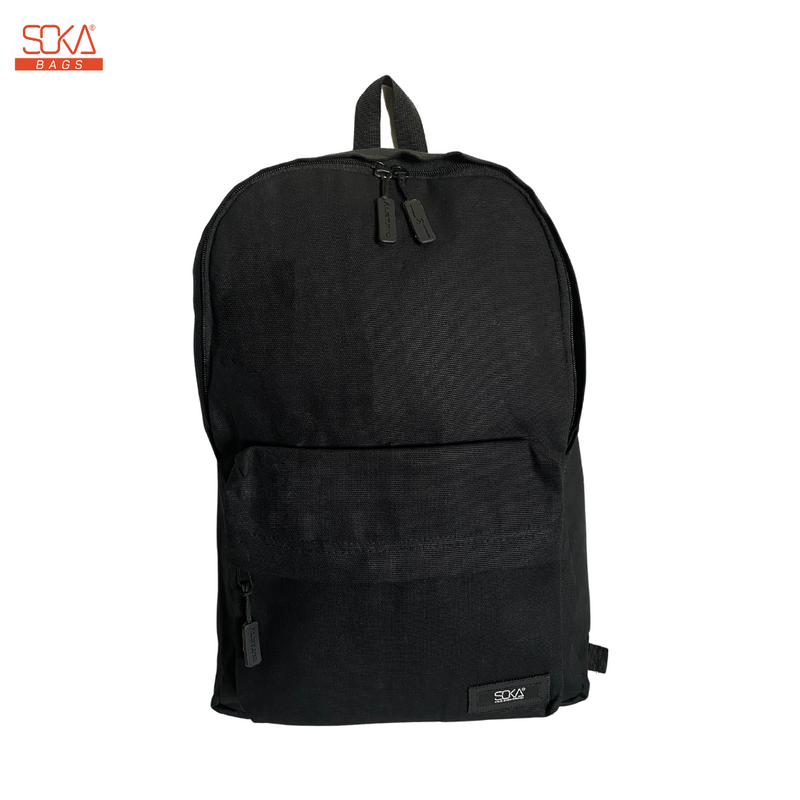 SOKA – Tas Ransel Pria dan Wanita | Backpack Baksya Hitam - Bahan Canvas Premium