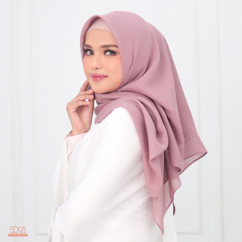 Hijab Segi Empat Paris Premium Mauve - Fashion Muslim