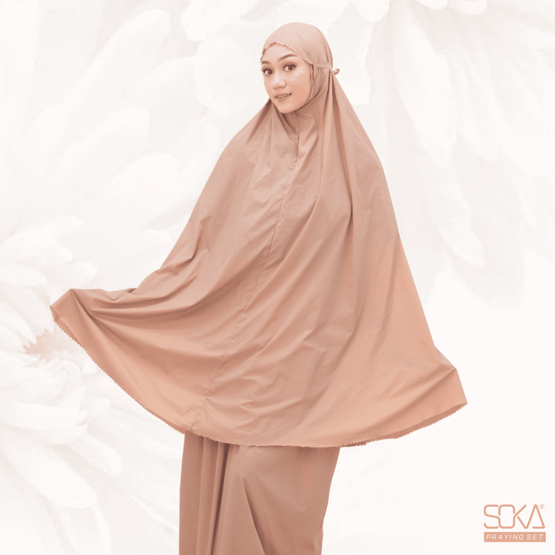 Mukena Dewasa Polos Shana Mocca Laser Cut Bahan Premium - Fashion Muslim