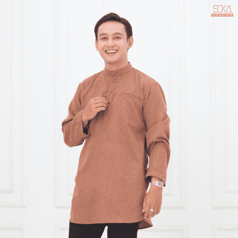 Koko Kurta Dewasa Arkan | Baju Koko Kurta Lengan Panjang Mocca– Fashion Muslim Pria