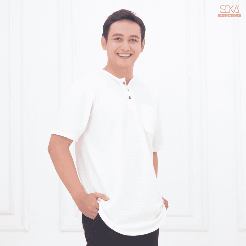 Koko Kurta Dewasa Hazan | Baju Koko Kurta Lengan Pendek White– Fashion Muslim Pria