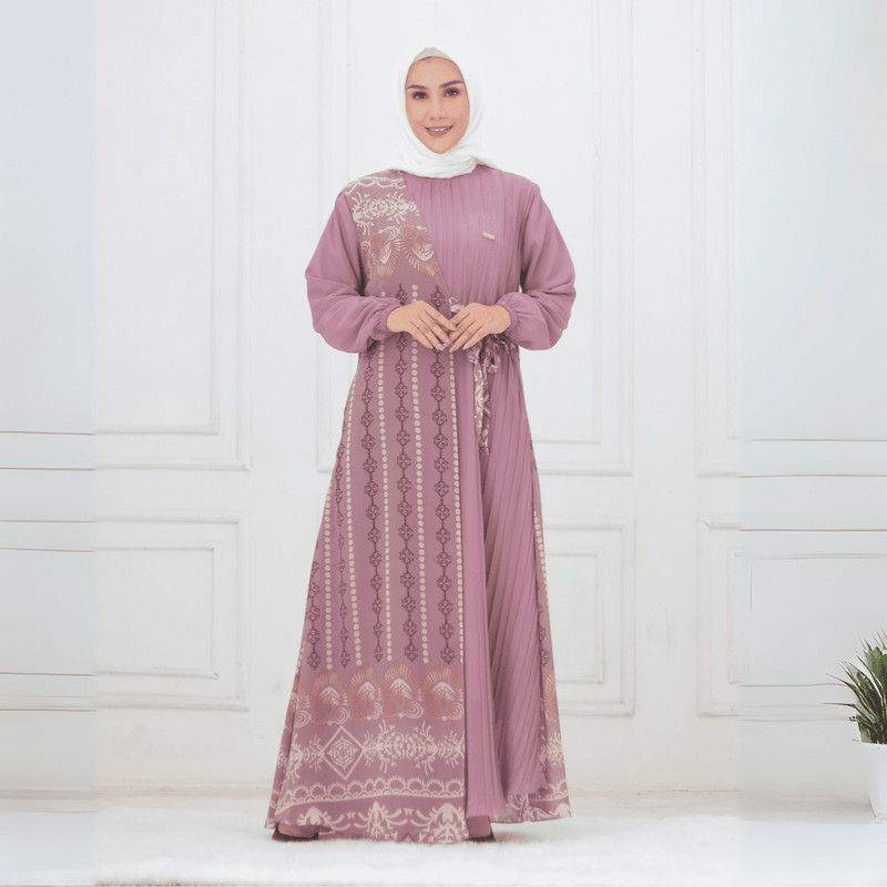 SOKA - Gamis Long Dress Kayna Lavender - Fashion Muslim