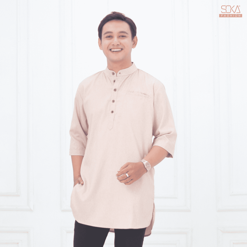 Koko Kurta Dewasa Aryan | Baju Koko Kurta Lengan 7/8 Cream – Fashion Muslim Pria