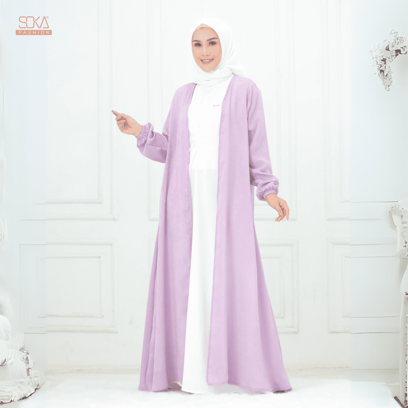 SOKA - Gamis Long Dress Zyana Lilac - Fashion Muslim