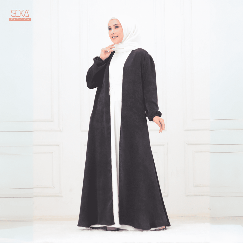 SOKA - Gamis Long Dress Zyana Black - Fashion Muslim