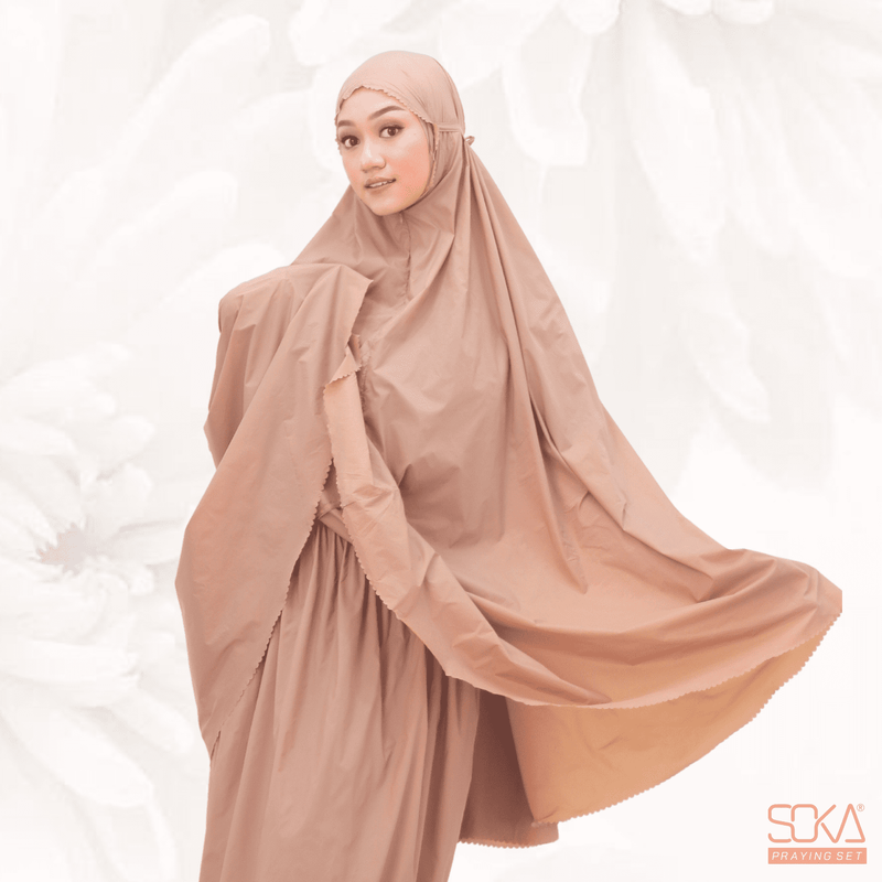 Mukena Dewasa Polos Shana Mocca Laser Cut Bahan Premium - Fashion Muslim