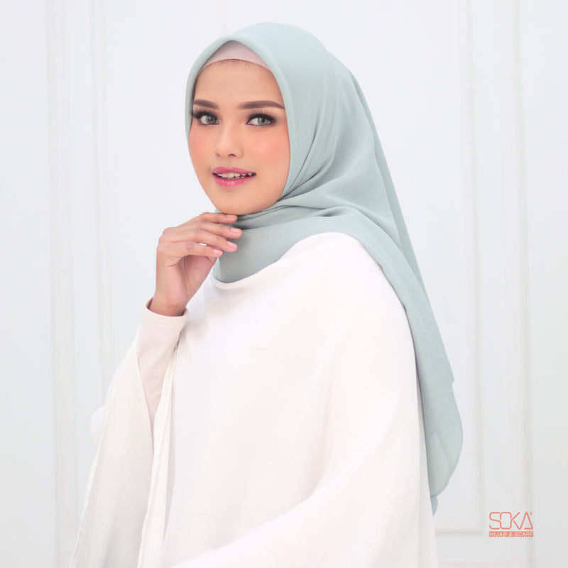 Hijab Segi Empat Paris Premium Mint - Fashion Muslim