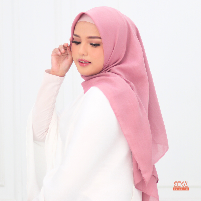 Hijab Segi Empat Paris Premium Dusty Purple - Fashion Muslim