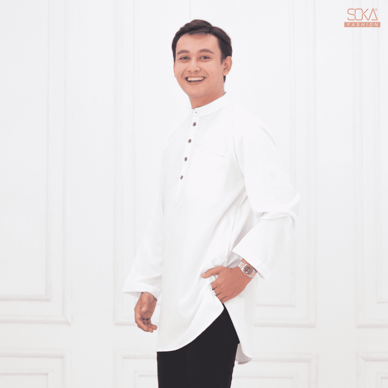 Koko Kurta Dewasa Arkan | Baju Koko Kurta Lengan Panjang White– Fashion Muslim Pria