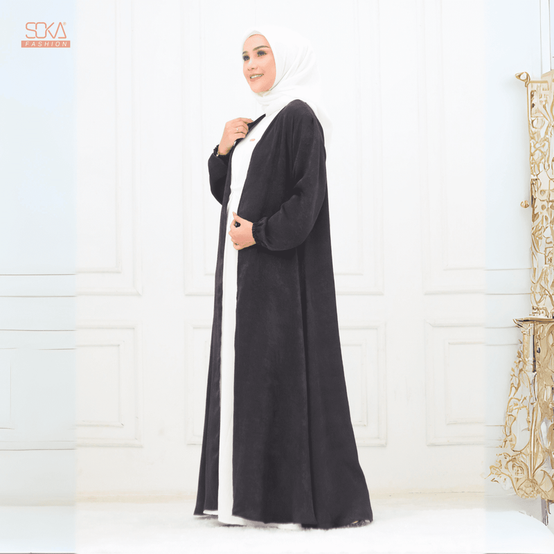 SOKA - Gamis Long Dress Zyana Black - Fashion Muslim