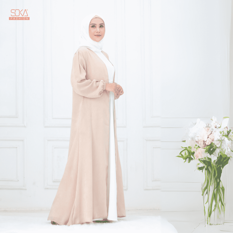 SOKA - Gamis Long Dress Zyana Cream - Fashion Muslim