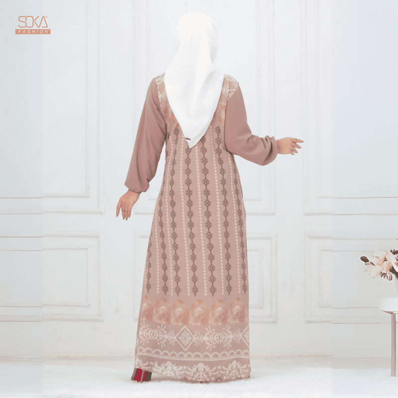 SOKA - Gamis Long Dress Kayna Mocca - Fashion Muslim