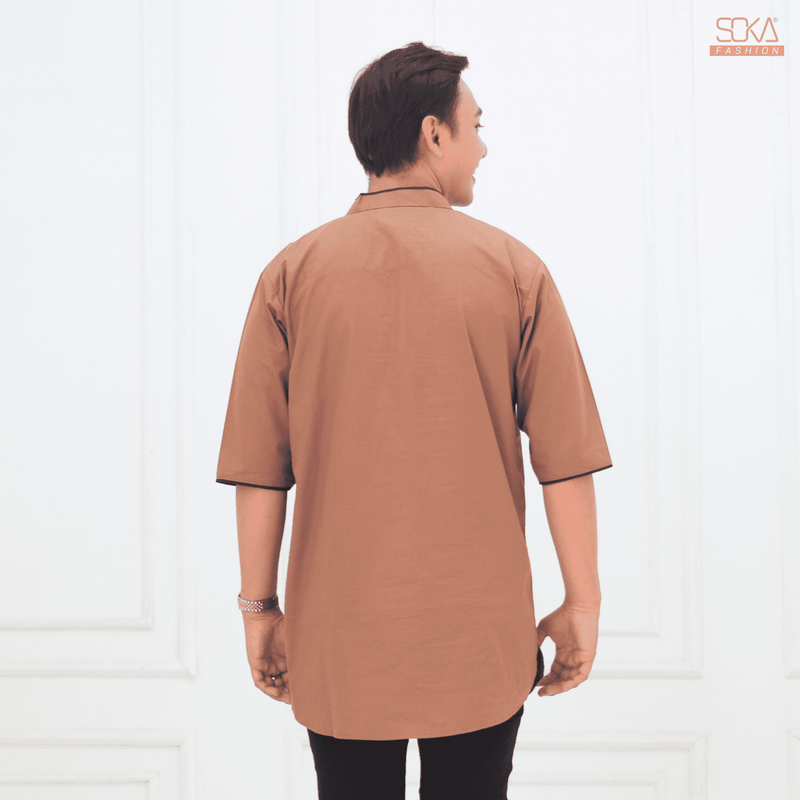 Koko Kurta Dewasa Nazam | Baju Koko Kurta Lengan 3/4 Mocca– Fashion Muslim Pria