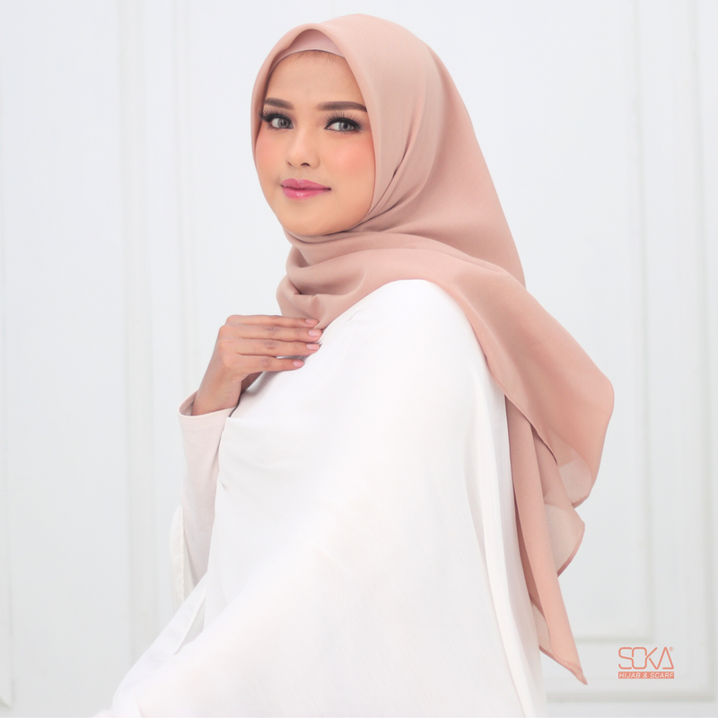 Hijab Segi Empat Paris Premium Latte - Fashion Muslim