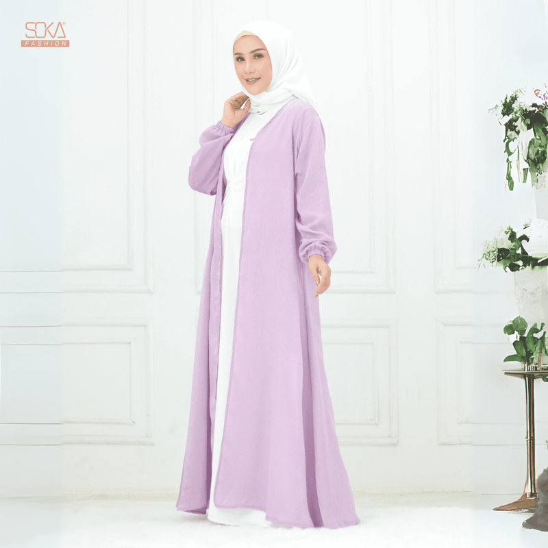 SOKA - Gamis Long Dress Zyana Lilac - Fashion Muslim