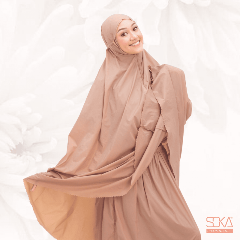 Mukena Dewasa Polos Shana Mocca Laser Cut Bahan Premium - Fashion Muslim