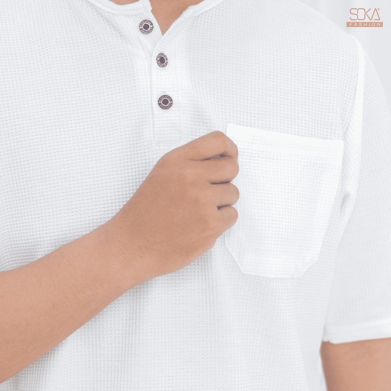 Koko Kurta Dewasa Hazan | Baju Koko Kurta Lengan Pendek White– Fashion Muslim Pria