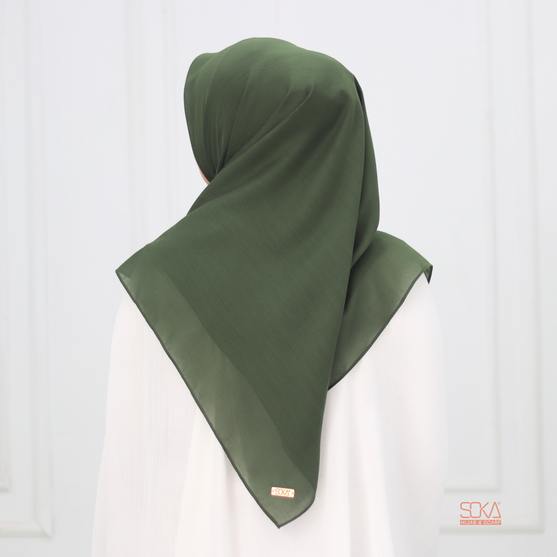 Hijab Segi Empat Paris Premium Army - Fashion Muslim