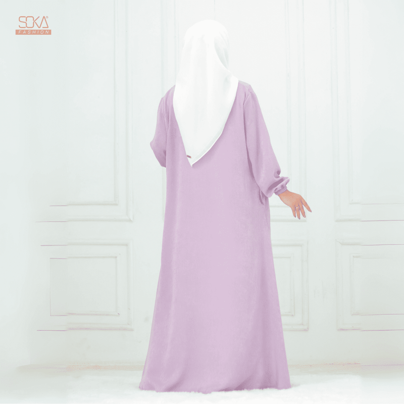 SOKA - Gamis Long Dress Zyana Lilac - Fashion Muslim