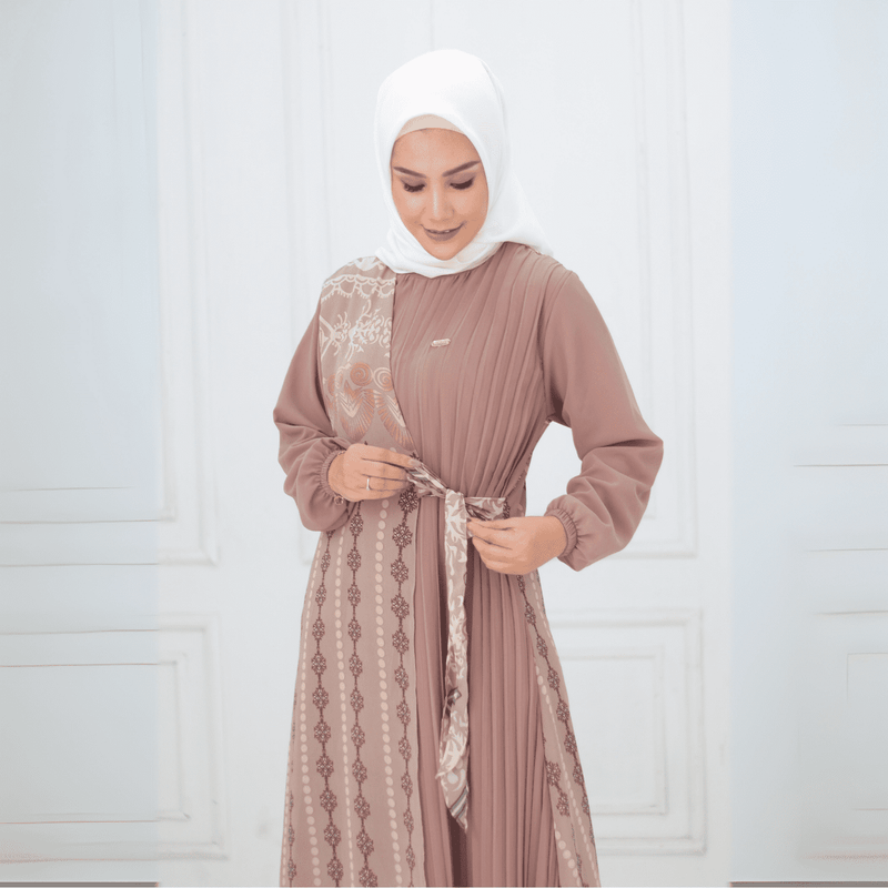 SOKA - Gamis Long Dress Kayna Mocca - Fashion Muslim