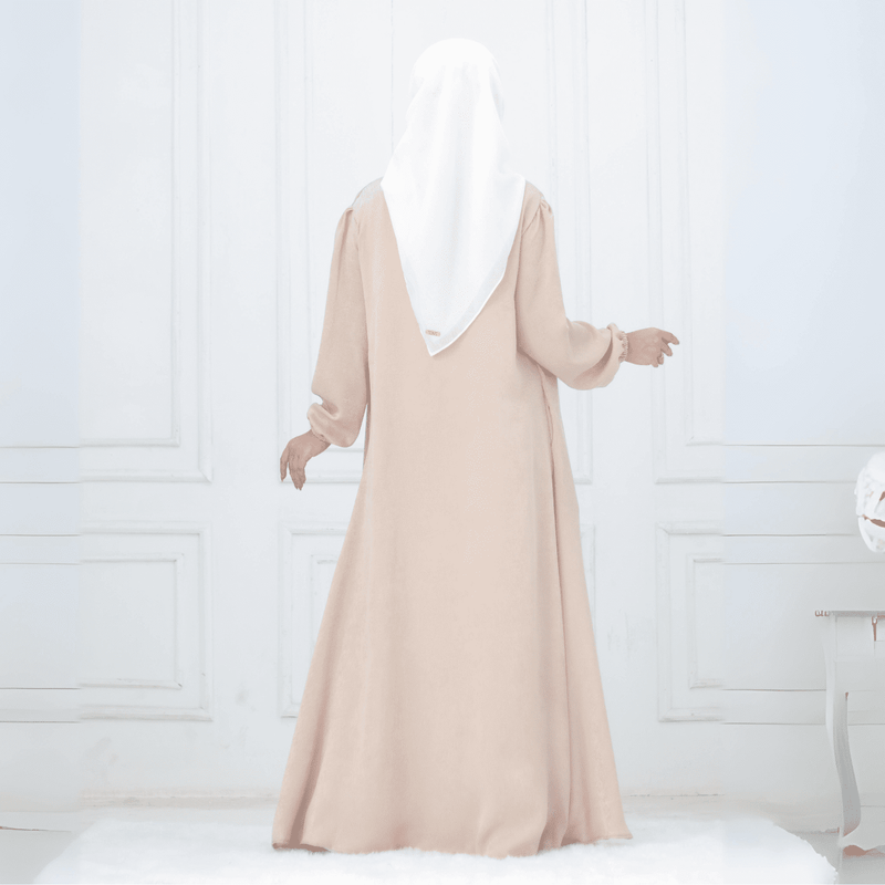 SOKA - Gamis Long Dress Zyana Cream - Fashion Muslim