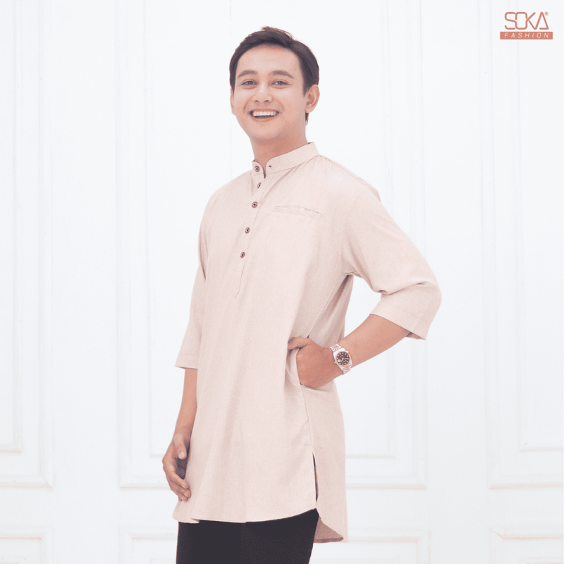 Koko Kurta Dewasa Aryan | Baju Koko Kurta Lengan 7/8 Cream – Fashion Muslim Pria