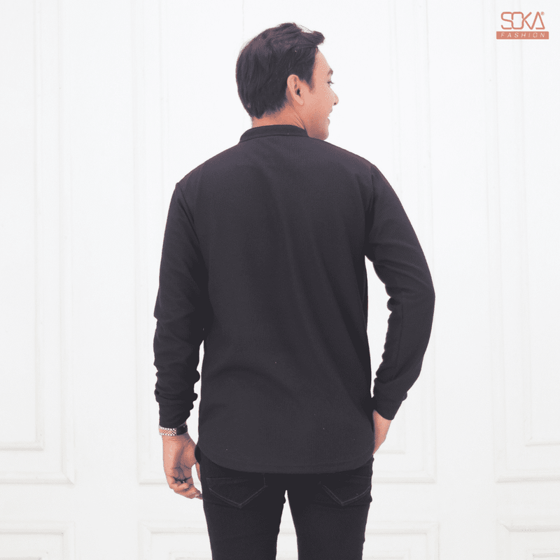 Koko Kurta Dewasa Zayan | Baju Koko Kurta Lengan Panjang Black – Fashion Muslim Pria