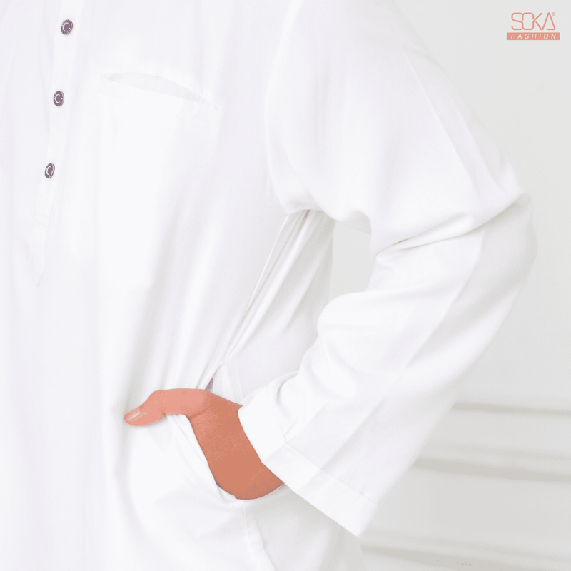 Koko Kurta Dewasa Arkan | Baju Koko Kurta Lengan Panjang White– Fashion Muslim Pria