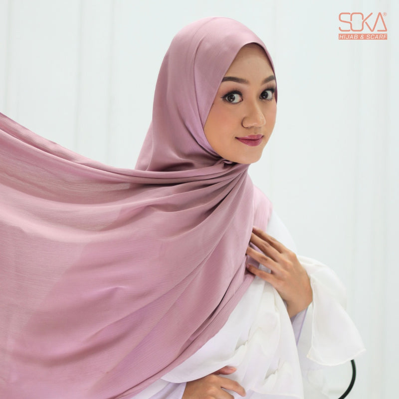 Hijab Pashmina Shimmer Silk Shwarna Lavender Premium - Fashion Muslim