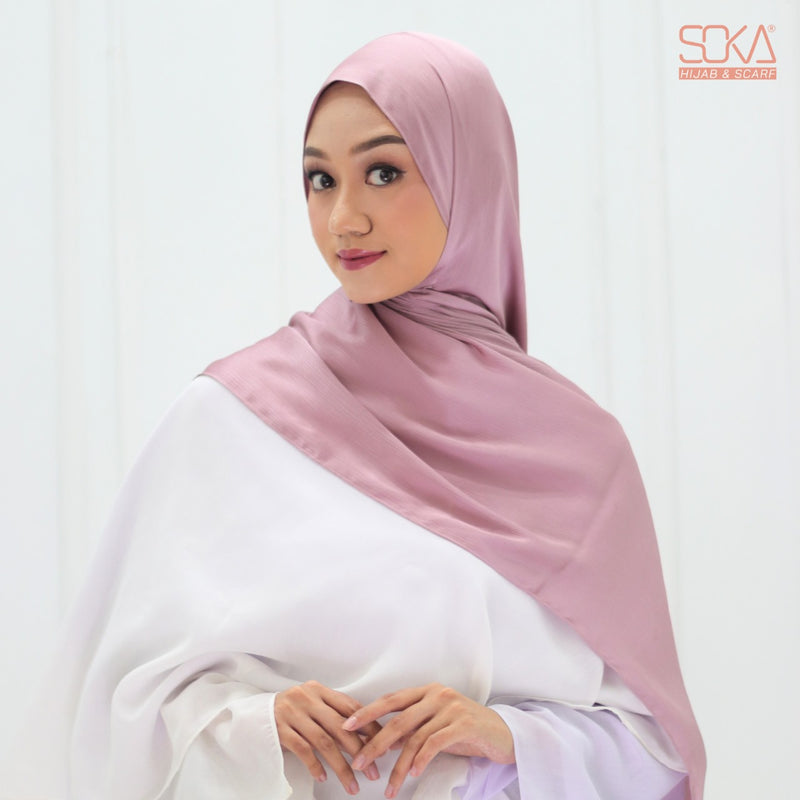 Hijab Pashmina Shimmer Silk Shwarna Lavender Premium - Fashion Muslim