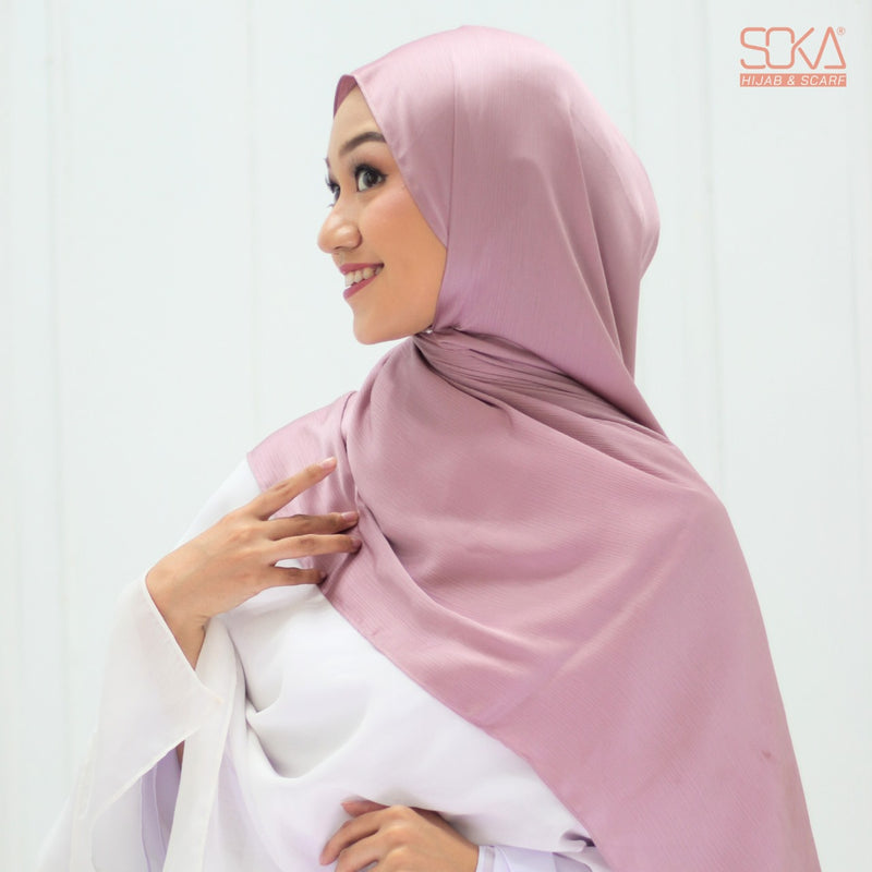 Hijab Pashmina Shimmer Silk Shwarna Lavender Premium - Fashion Muslim