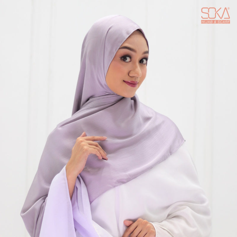 Hijab Pashmina Shimmer Silk Shwarna Silver Premium - Fashion Muslim