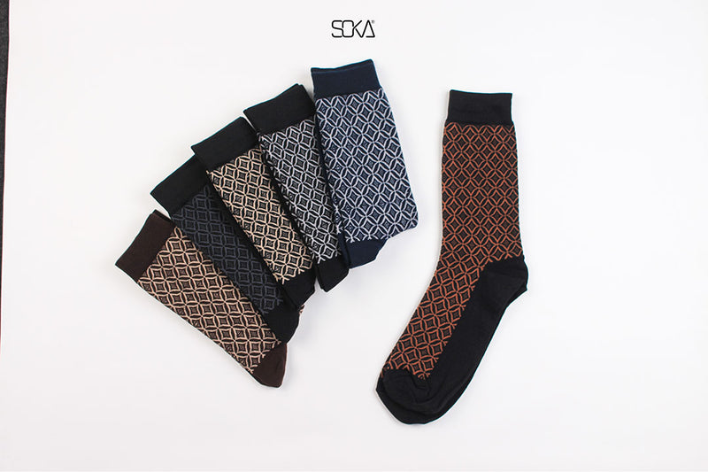 SOKA - Kaos Kaki Pria Motif - Mensock Batik Parang