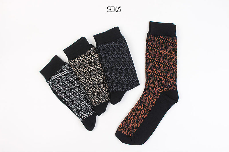 SOKA - Kaos Kaki Pria Motif - Mensock Batik Parang