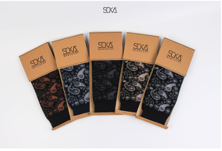 SOKA - Kaos Kaki Pria Motif - Mensock Batik Paisley