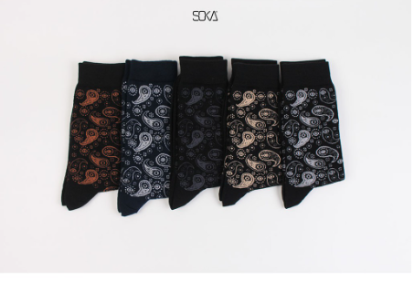 SOKA - Kaos Kaki Pria Motif - Mensock Batik Paisley